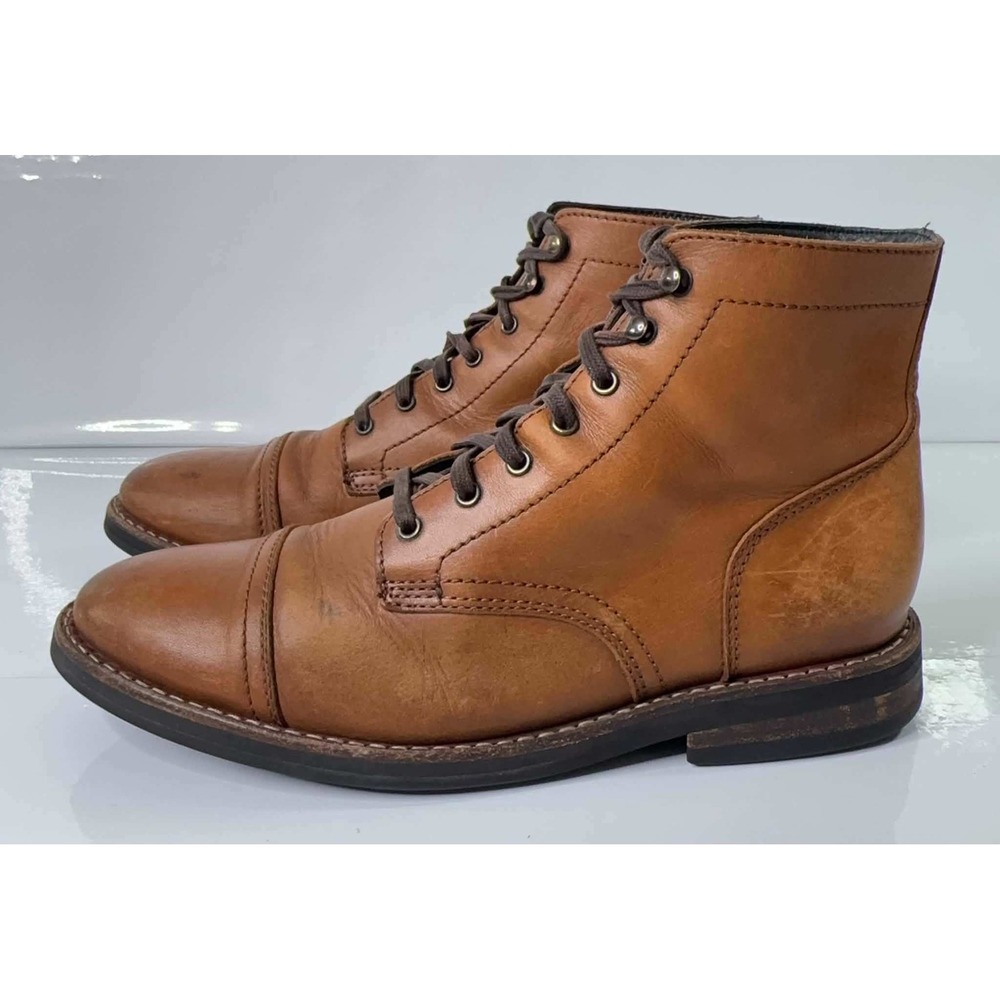 Thursday Boot Co Captain Brandy Leather Lace Up Cap Toe Ankle Boots Mens 9.5